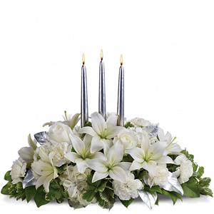 Image of 7018 Silver Elegance Centerpiece  from Rose of Sharon Florist