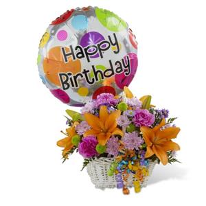 Image of 3606 Happy Blooms Basket from Rose of Sharon Florist