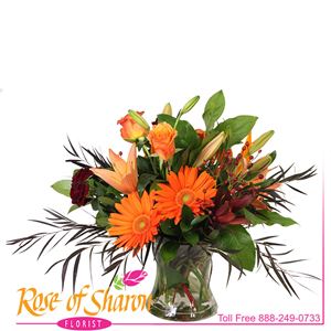 Autumn Vase Arrangement from Rose of Sharon Florist