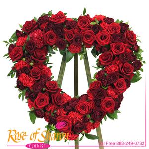 Ruby Rose Heart Spray