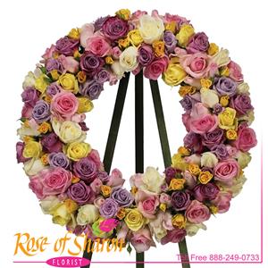 Pastel Reflections Rose Wreath