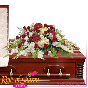 Image of 2837 Santino Premium Casket Cover from Rose of Sharon Florist